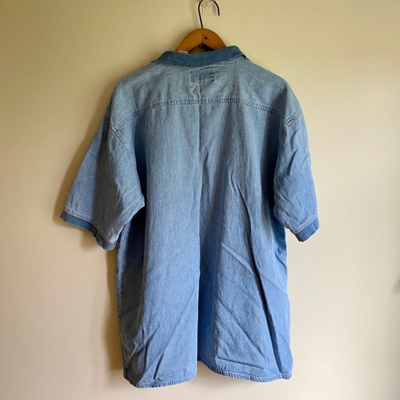 Vintage Western Classic | Norwood Sawmill Polo 90s Denim Shirt Embroidered Logo - Picture 3 of 3